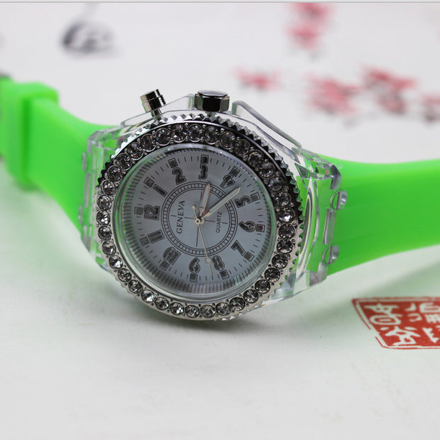 LED Luminous Watches Geneva Women Quartz Watch