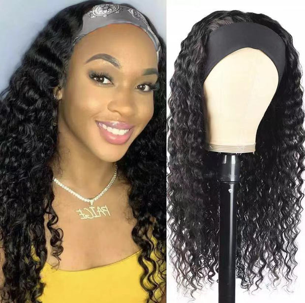 Turban Wig European Beauty Long Curly Hair Corn Perm