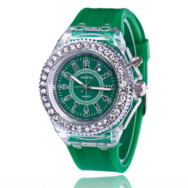 LED Luminous Watches Geneva Women Quartz Watch