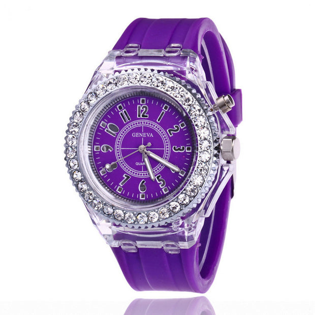 LED Luminous Watches Geneva Women Quartz Watch