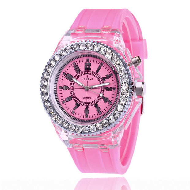 LED Luminous Watches Geneva Women Quartz Watch